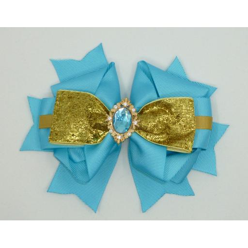 Jasmine (Alladin) 7 inch Stacked Boutique Bow