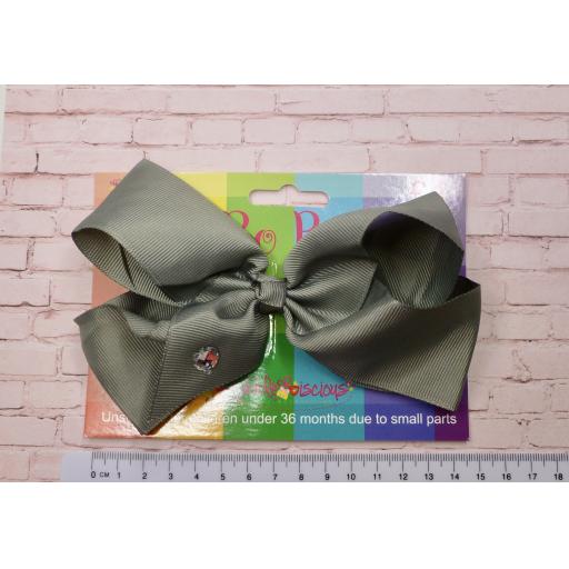 Metal Grey 8 inch BoBo Bow on clip