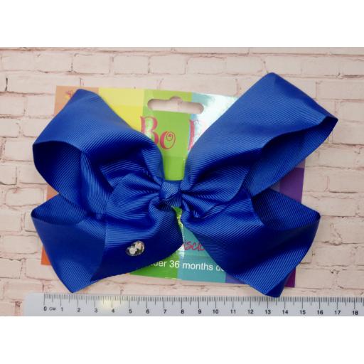 Cobalt Blue 8 inch BoBo Bow on clip