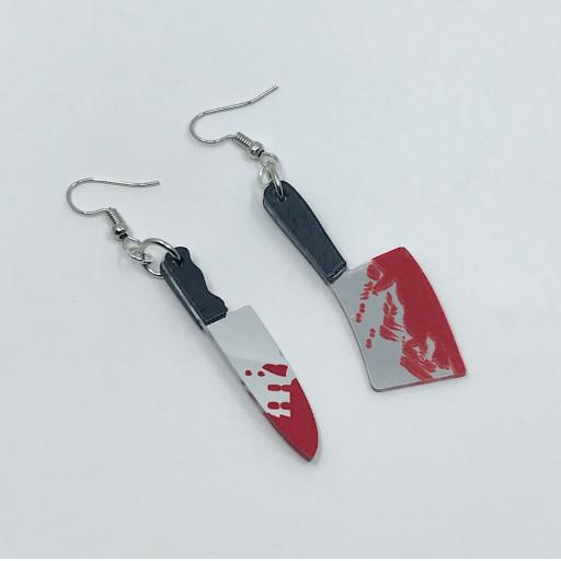 Killing It Machete and Meat Cleaver Earrings