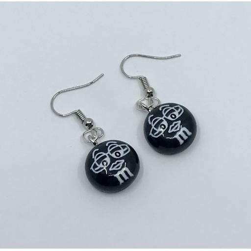 Black M&M Dangle/Drop Earrings