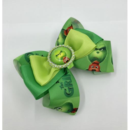 The Grinch and Max Two Tone Bow Layered bow