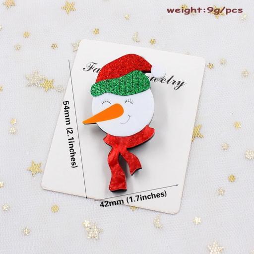 Christmas Snowman Laser Cut Christmas Brooch