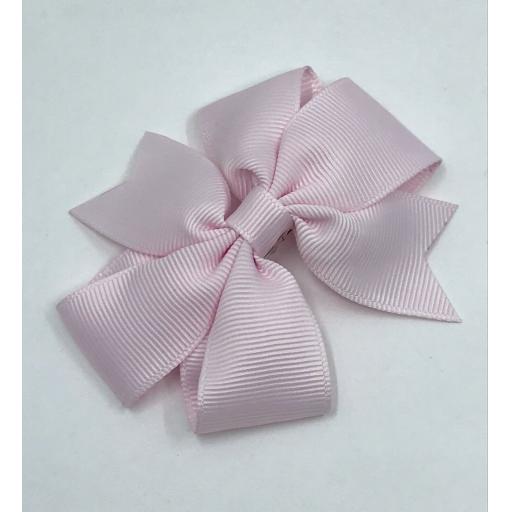 Small 3 inch Icy Pink Pinwheel Bow on Clip