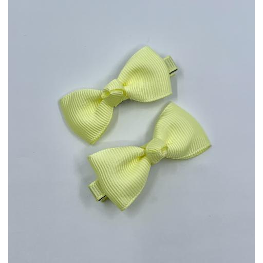 Baby Maize Pale Yellow Itsy Bitsy Baby Bow Hair Clips