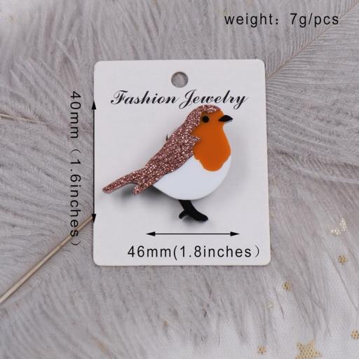 Christmas Robin Laser Cut Christmas Brooch