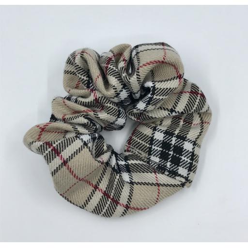 Thompson Camel Tartan Scrunchie