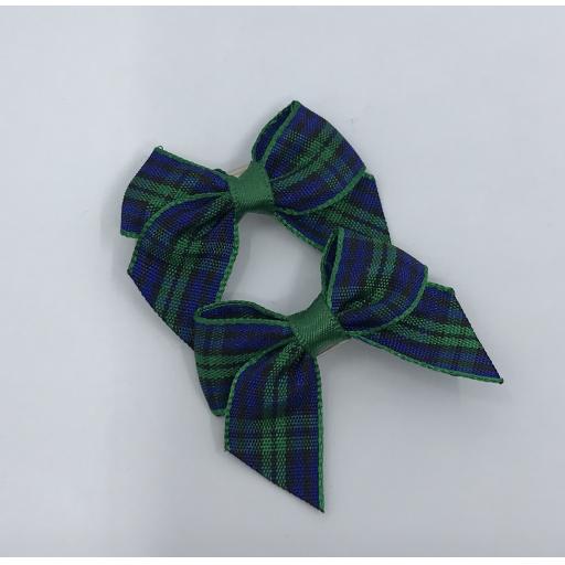 Black Watch Tartan Mini Bows (pairs)