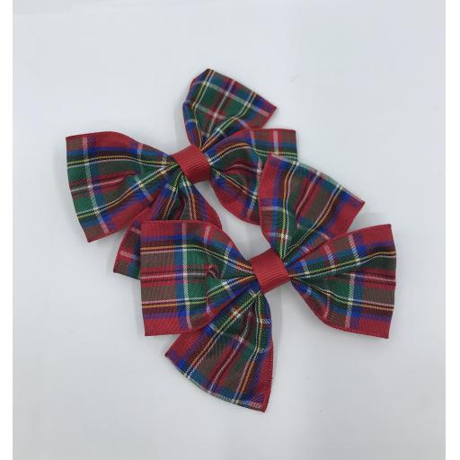 Royal Stewart Tartan Double Bows (pair)