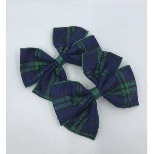 Black Watch Tartan Double Bow (Pair)