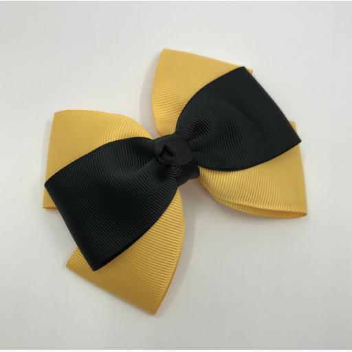 Emma Wiggle themed Bow in yellow or Yellow Gold and Black