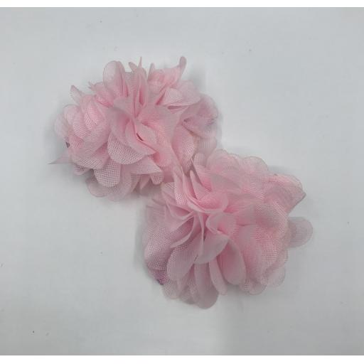 Baby Pink Chiffon Flower Baby Bows on Alligator Hair Clips