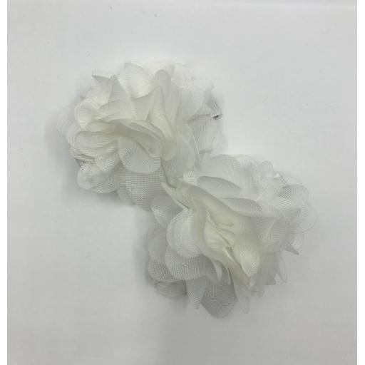 Baby White Chiffon Flower Baby Bows on Alligator Hair Clips