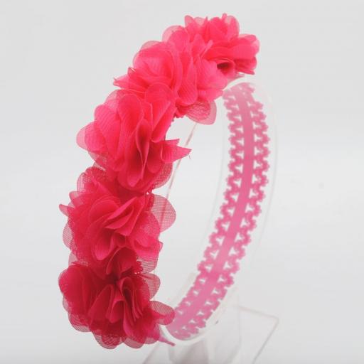 Hot Pink Chiffon Flower Baby Headband