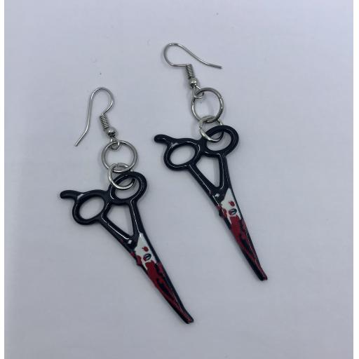 Bloodied (both sides) Scissors Earrings